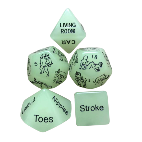 Glow-in-the-Dark Dice Set – 5pcs Night Play Edition