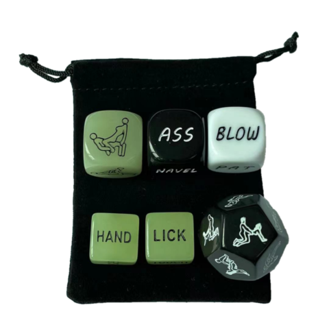 6pcs Couple Dice Set – Mixed Play Edition with Storage Bag