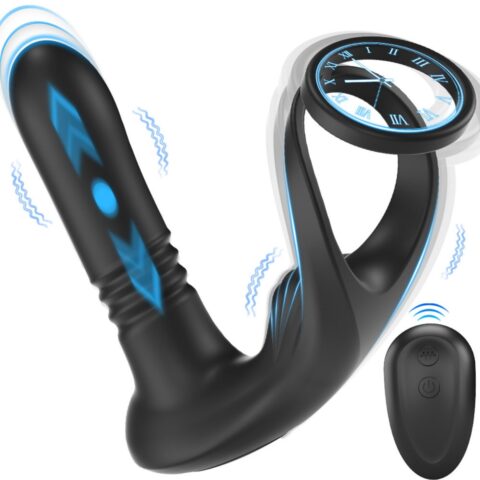 Double-Ring Prostate Vibrator – Thrusting & Remote Control